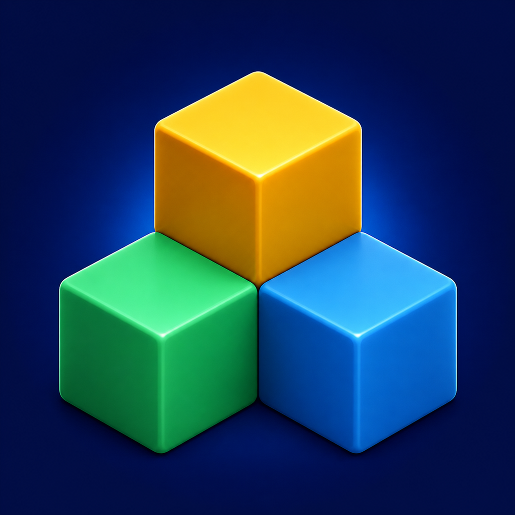 Block Sculpture: 3D Puzzle Logo